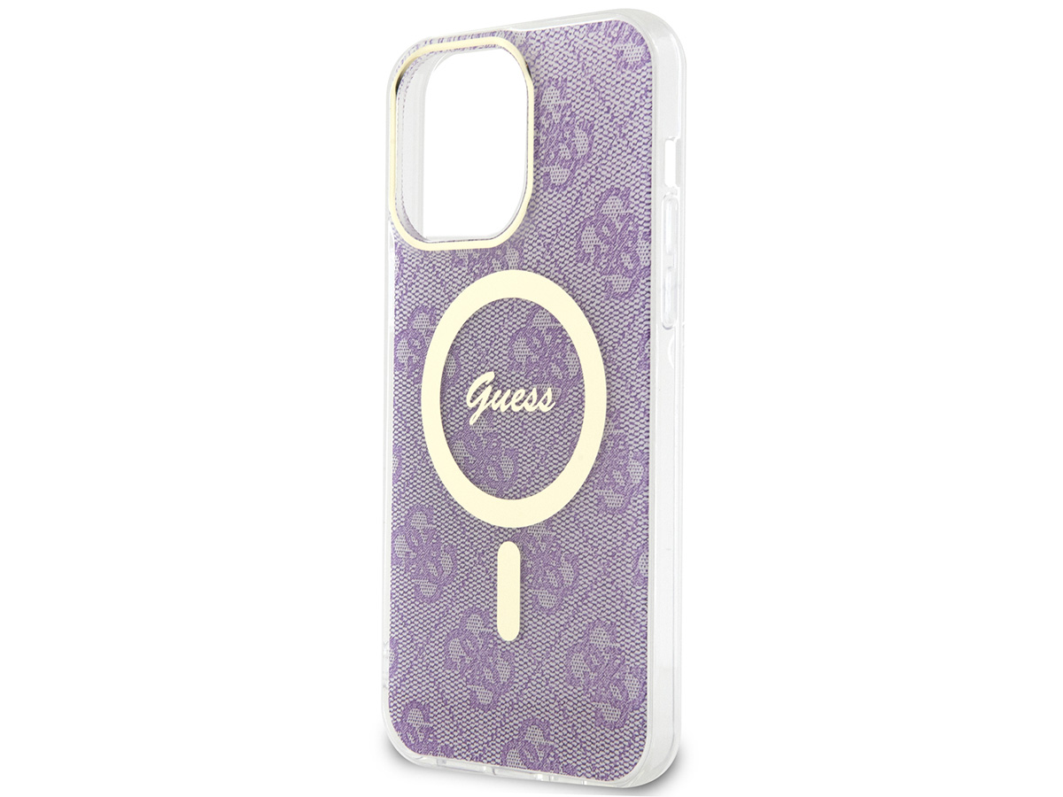 Guess Monogram MagSafe TPU Case Paars - iPhone 14 Pro hoesje