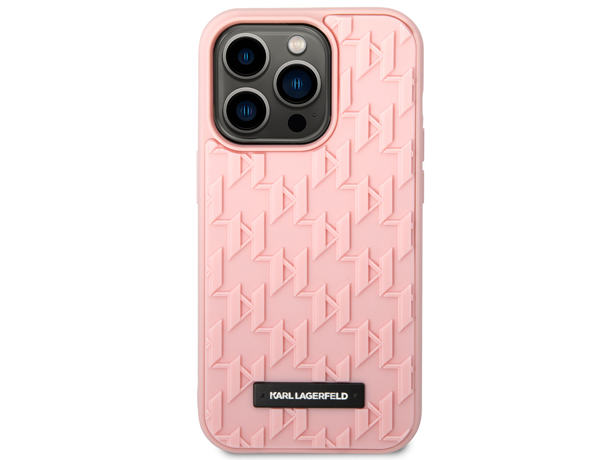 Karl Lagerfeld 3D Monogram Case Roze - iPhone 14 Pro hoesje