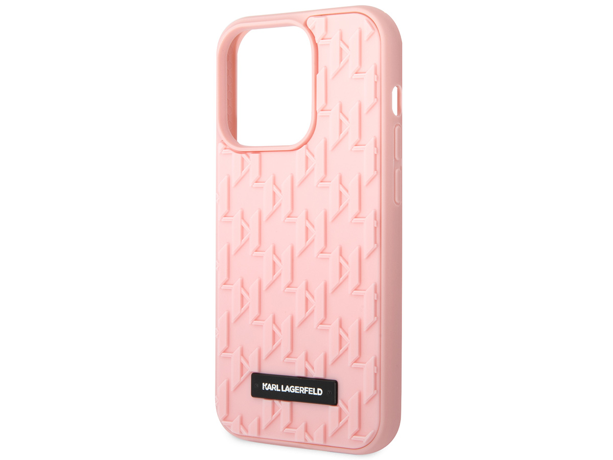 Karl Lagerfeld 3D Monogram Case Roze - iPhone 14 Pro hoesje