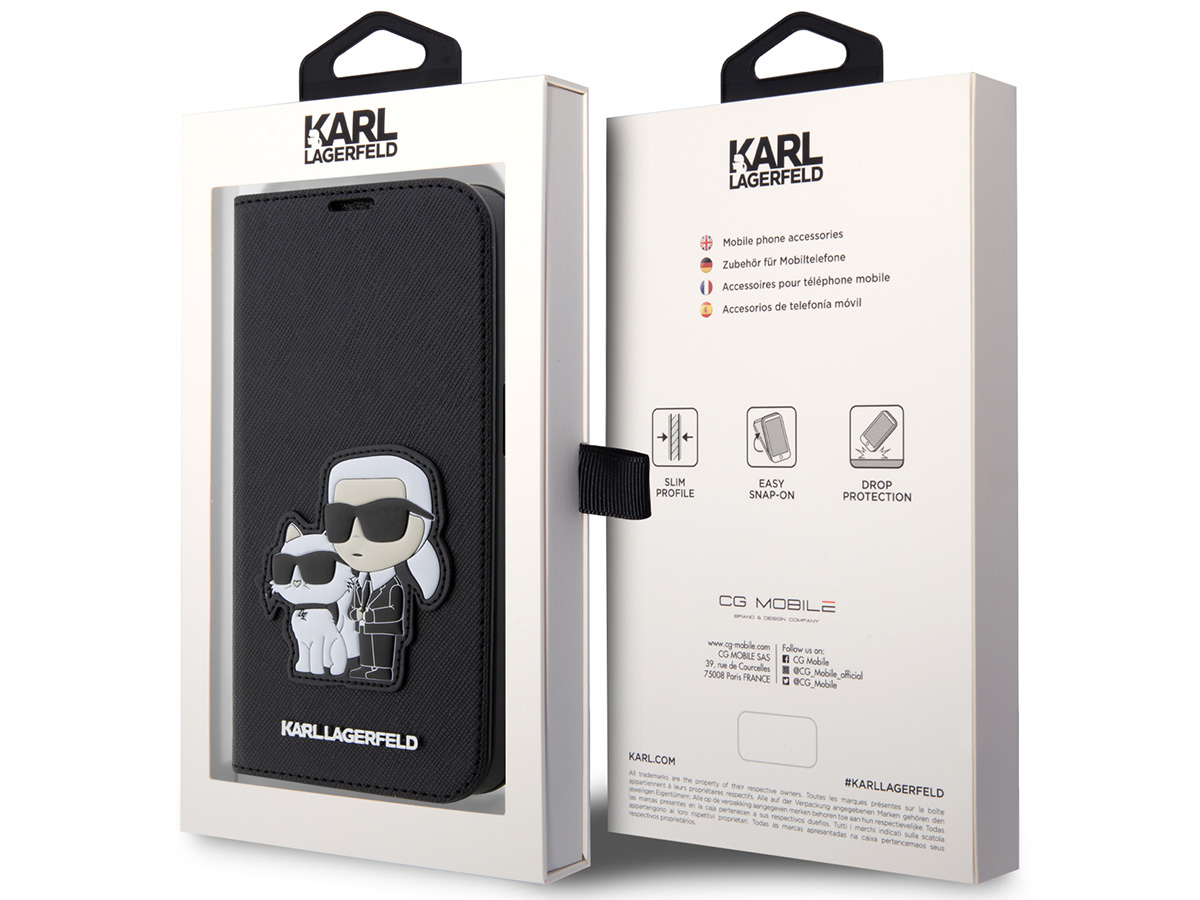Karl Lagerfeld Ikonik Duo Bookcase - iPhone 14 Pro hoesje