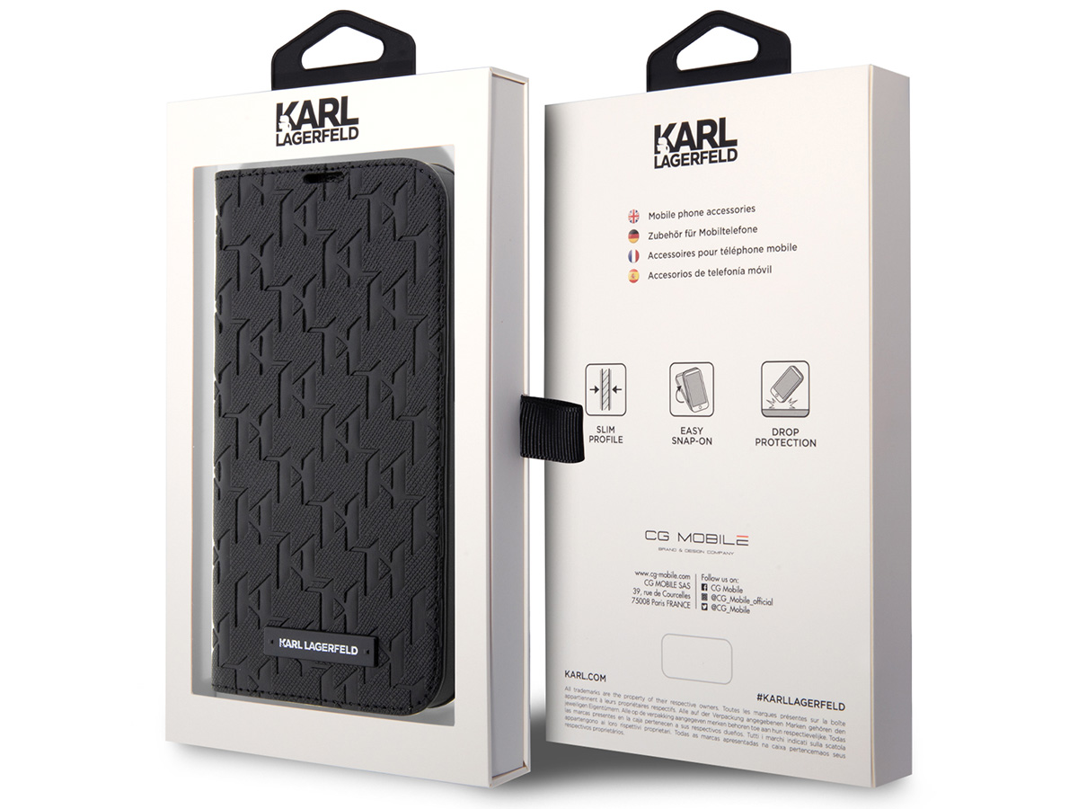 Karl Lagerfeld Monogram Bookcase - iPhone 14 Pro hoesje