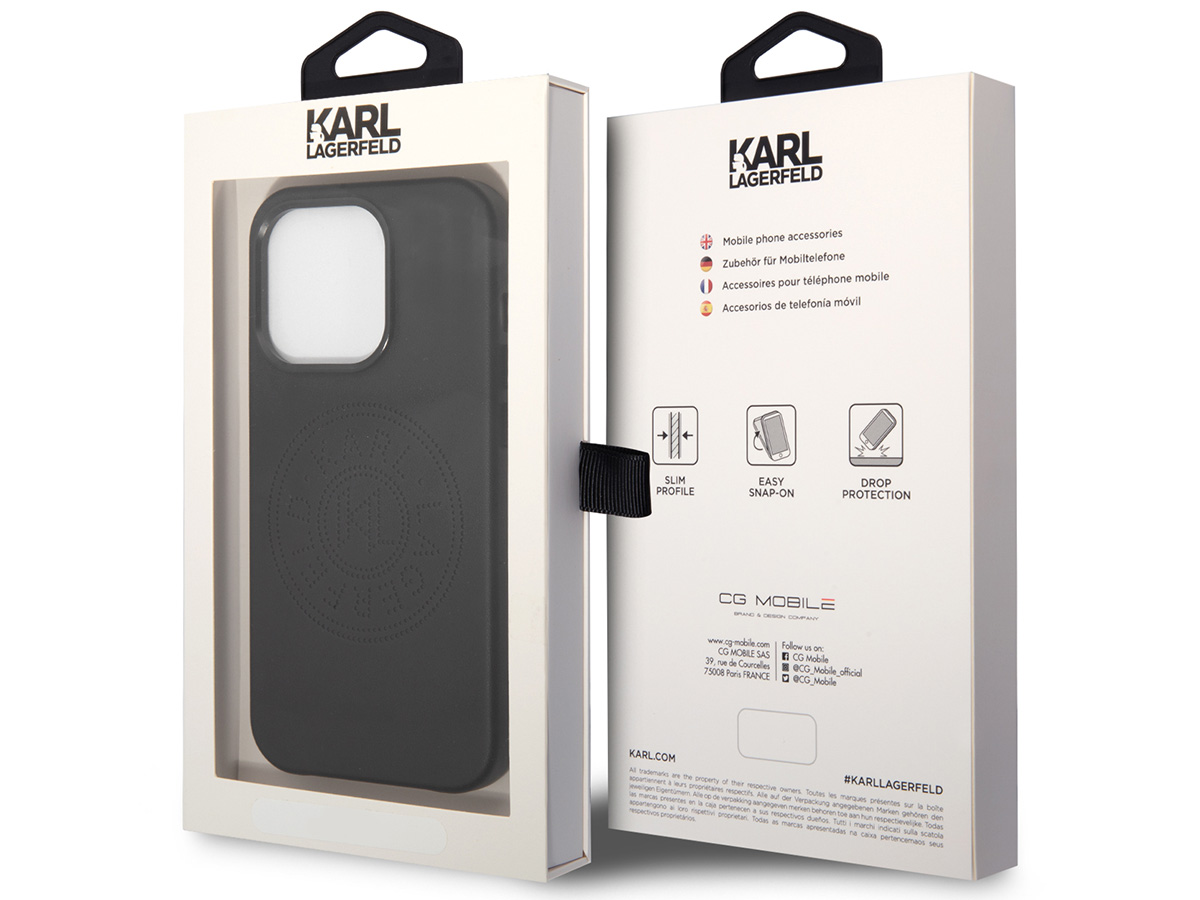 Karl Lagerfeld Perforated Leather Case - iPhone 14 Pro hoesje