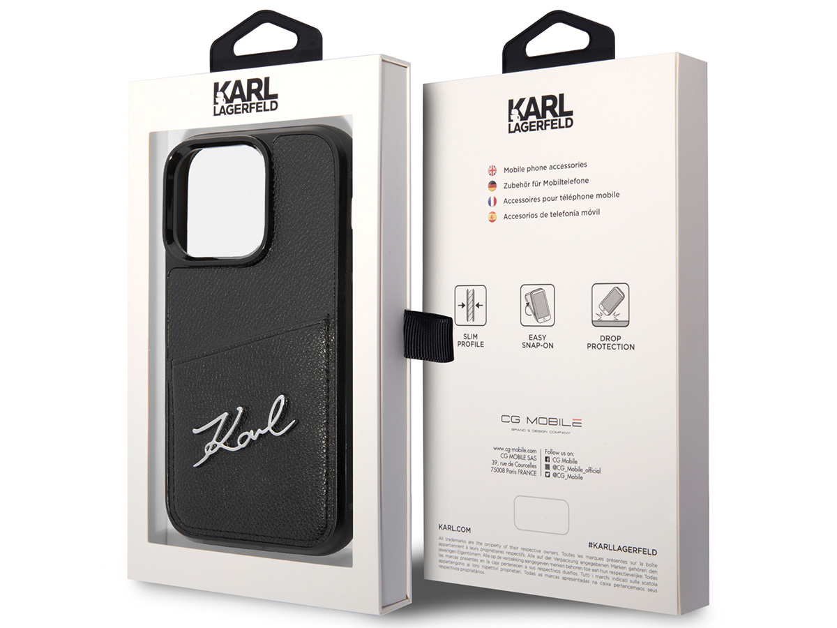 Karl Lagerfeld Signature Card Case - iPhone 14 Pro hoesje