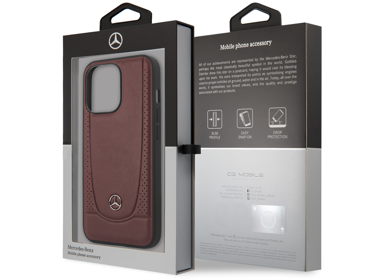 Mercedes-Benz Urban Leather Case Rood - iPhone 14 Pro hoesje