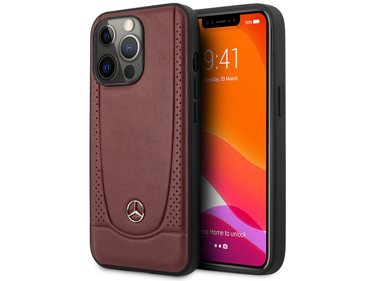 Mercedes-Benz Urban Leather Case Rood - iPhone 14 Pro hoesje