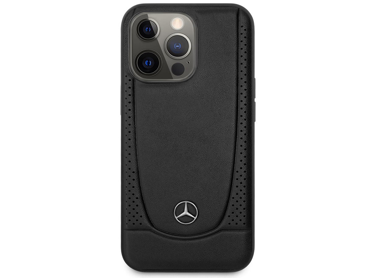 Mercedes-Benz Urban Leather Case Zwart - iPhone 14 Pro hoesje