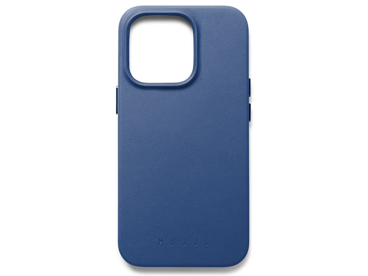 Mujjo Full Leather Case MagSafe Blue - iPhone 14 Pro Hoesje Leer