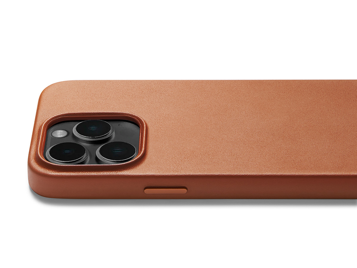 Mujjo Full Leather Case MagSafe Tan - iPhone 14 Pro Hoesje Leer