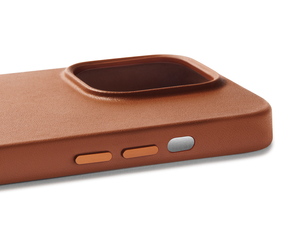 Mujjo Full Leather Case MagSafe Tan - iPhone 14 Pro Hoesje Leer