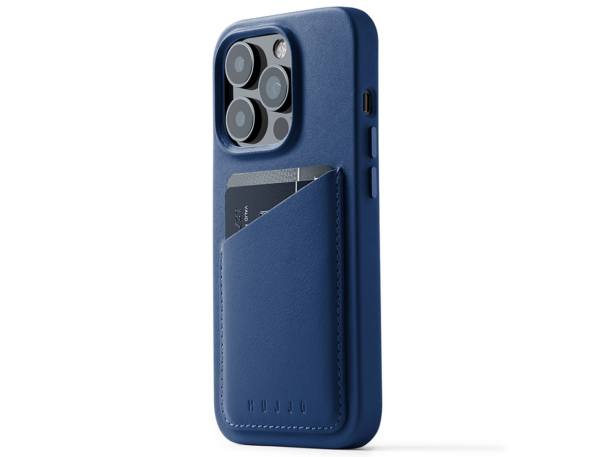Winst Paar Verkeerd Mujjo Full Leather Wallet Case iPhone 14 Pro | Blue