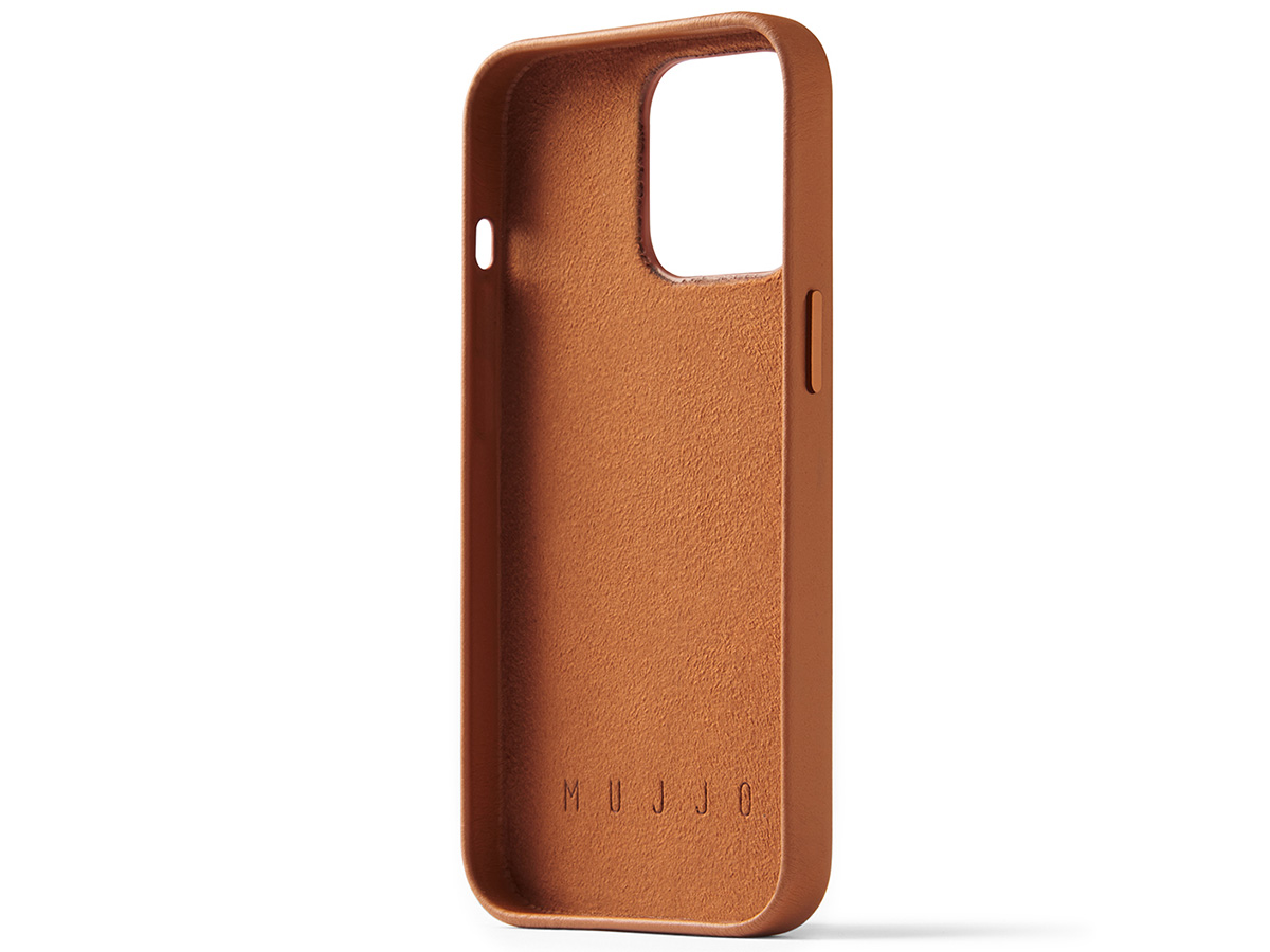 Mujjo Full Leather Wallet Case Tan - iPhone 14 Pro Hoesje Leer