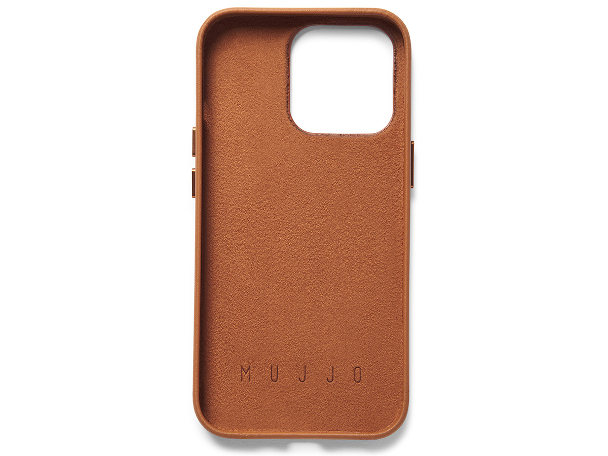 Mujjo Full Leather Wallet Case Tan - iPhone 14 Pro Hoesje Leer