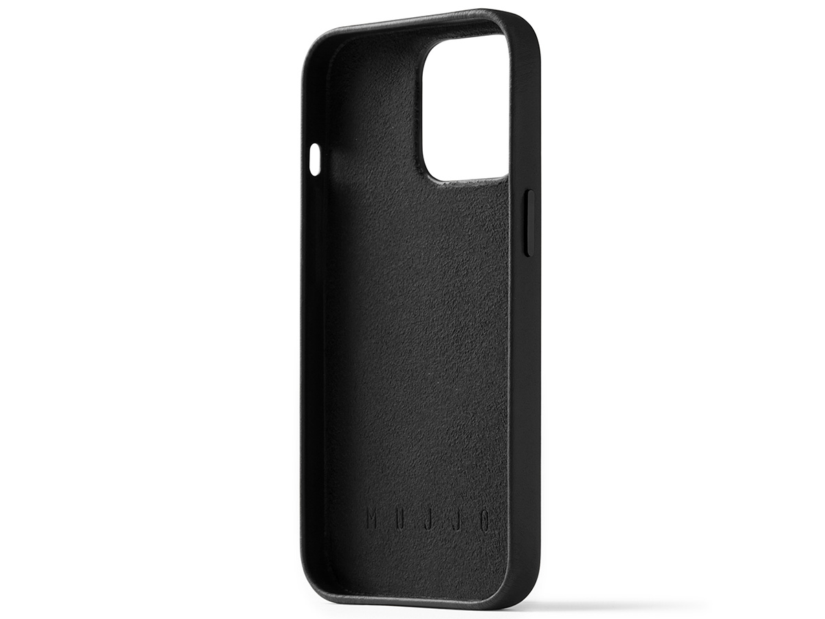 Mujjo Full Leather Wallet Case Black - iPhone 14 Pro Hoesje Leer