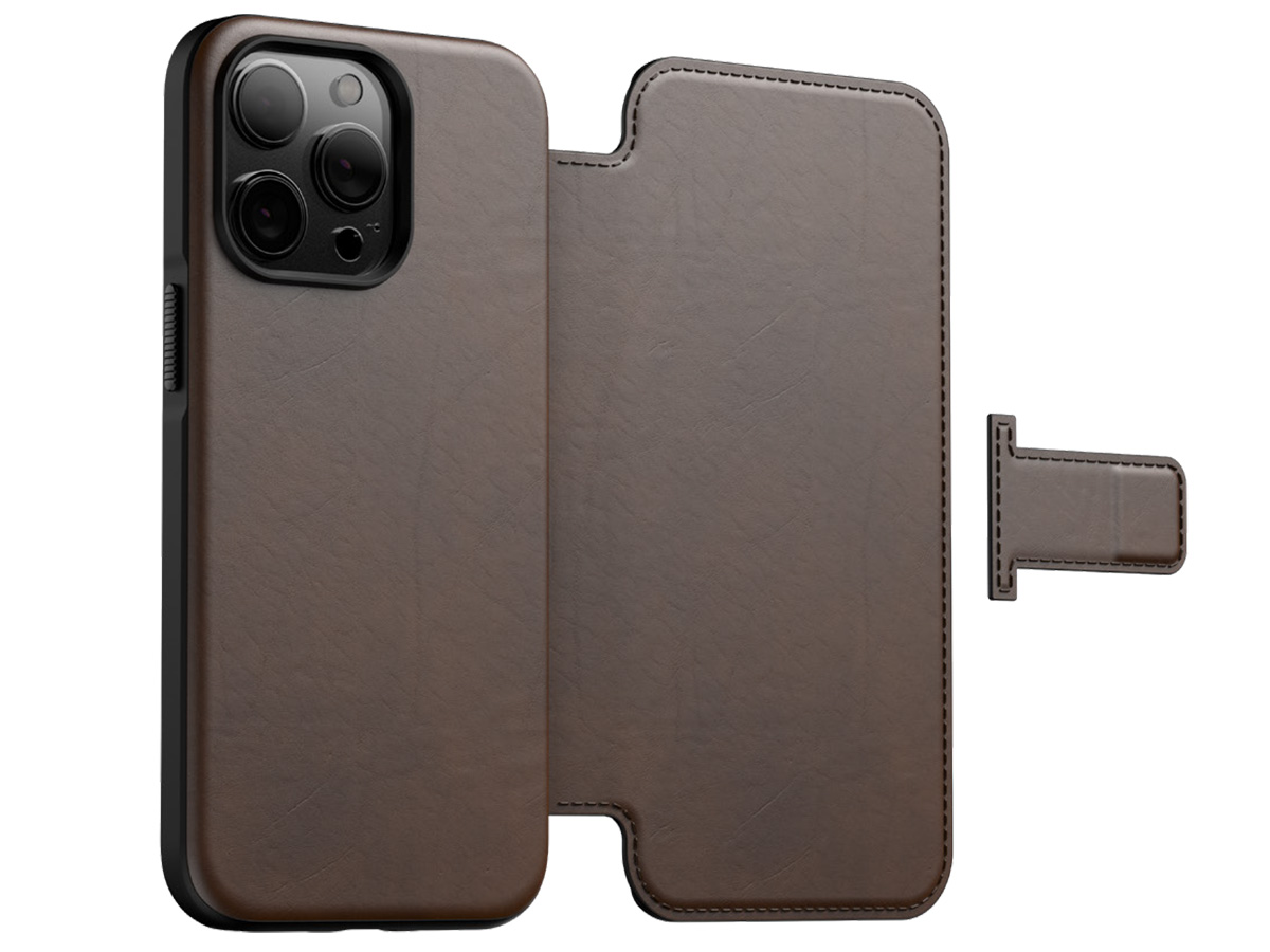 Nomad Modern Horween Leather Folio Bruin - iPhone 14 Pro hoesje