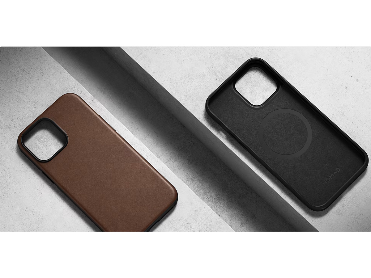 Nomad Modern Leather Case Bruin - iPhone 14 Pro hoesje