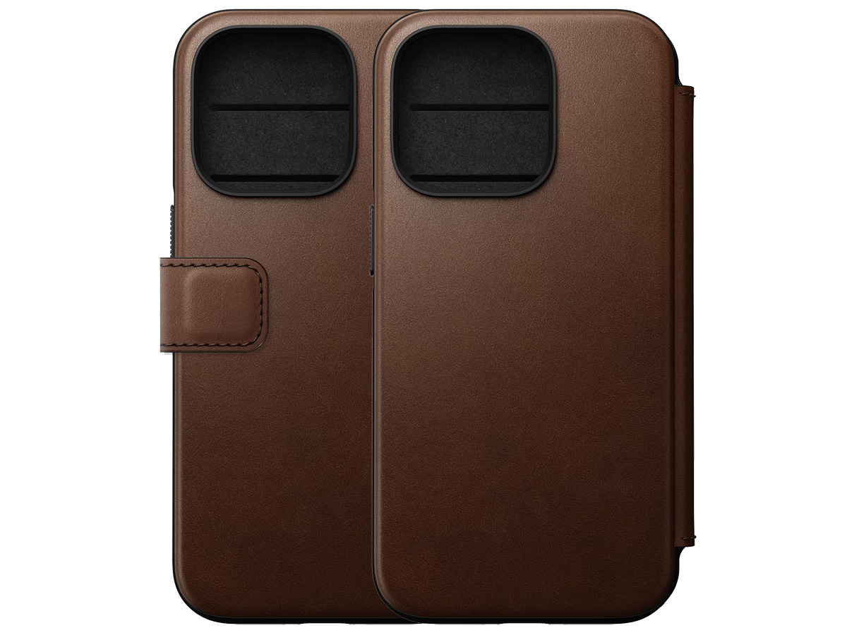 Nomad Modern Leather Folio Bruin - iPhone 14 Pro hoesje