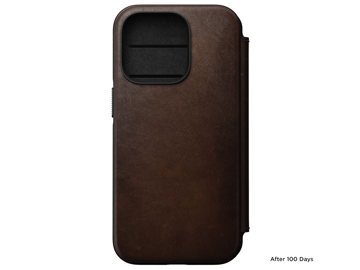 Nomad Modern Leather Folio Bruin - iPhone 14 Pro hoesje