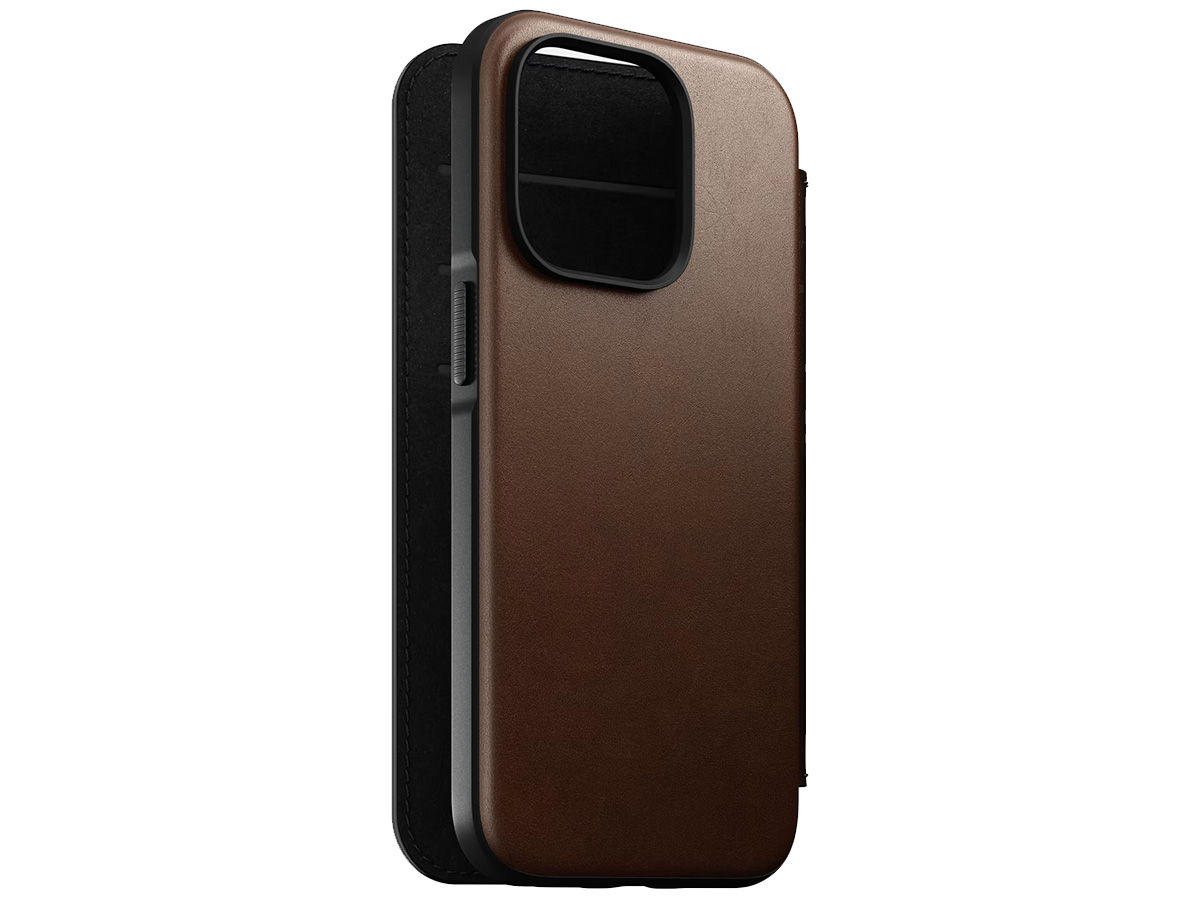 Nomad Modern Leather Folio Bruin - iPhone 14 Pro hoesje