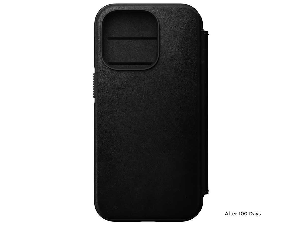Nomad Modern Leather Folio Zwart - iPhone 14 Pro hoesje