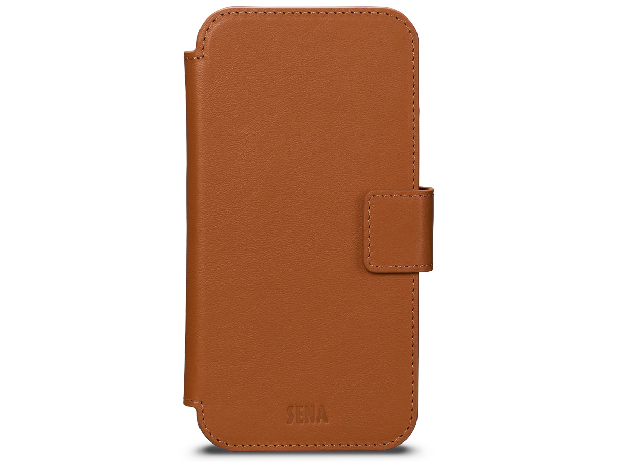 Sena 2in1 WalletBook Case Cognac - iPhone 14 Pro Hoesje Leer