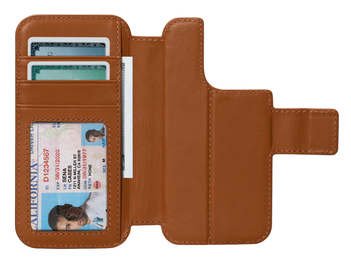 Sena Leather MagSafe Wallet Wrap Cognac - iPhone 14 & 14 Pro