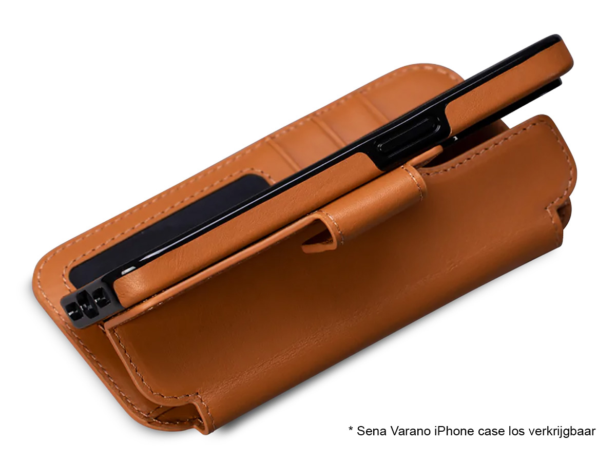 Sena Leather MagSafe Wallet Wrap Cognac - iPhone 14 & 14 Pro