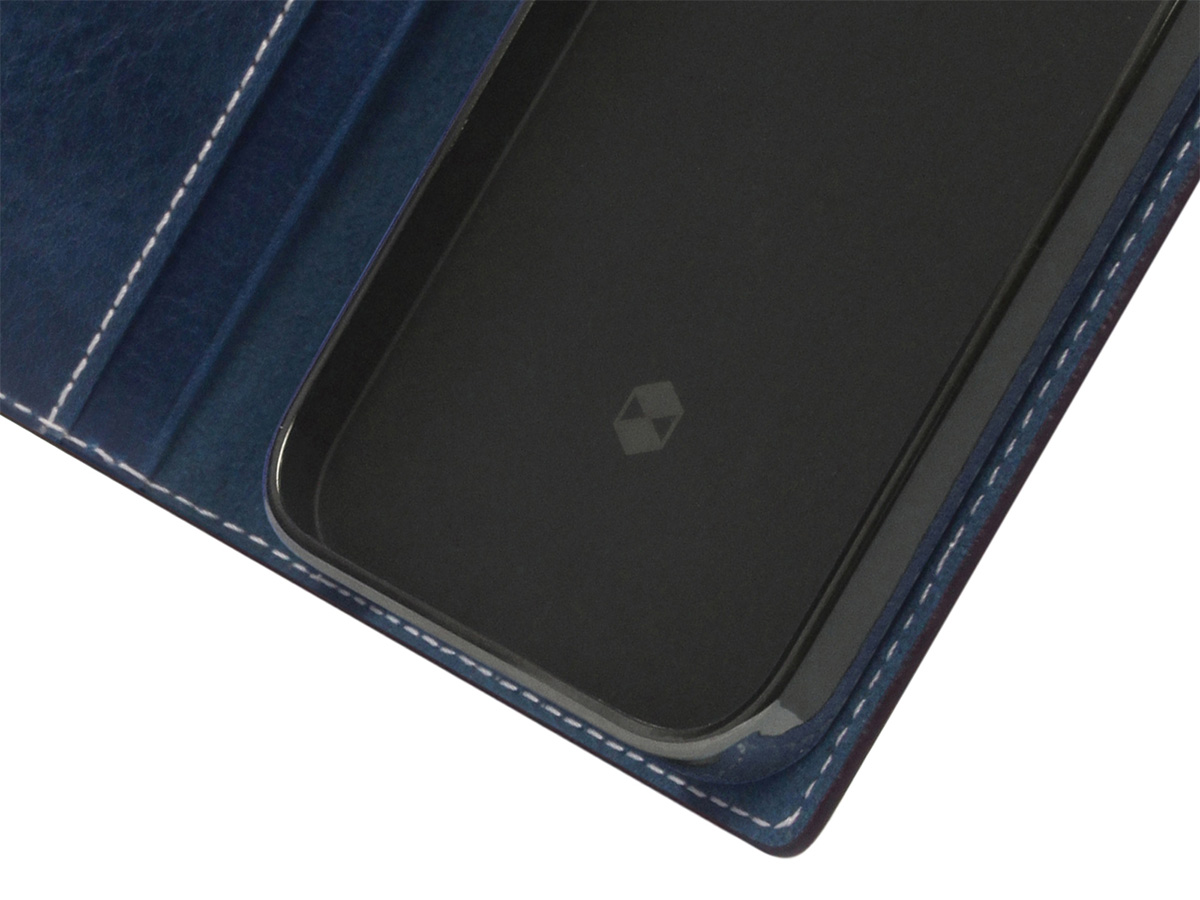 SLG Design D+ Temponata Folio Blauw - iPhone 14 Pro hoesje Leer