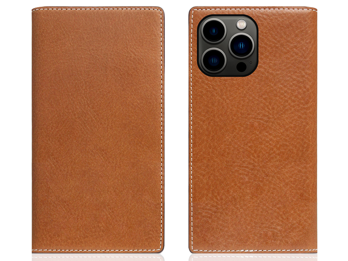 SLG Design D+ Temponata Folio Cognac - iPhone 14 Pro hoesje Leer