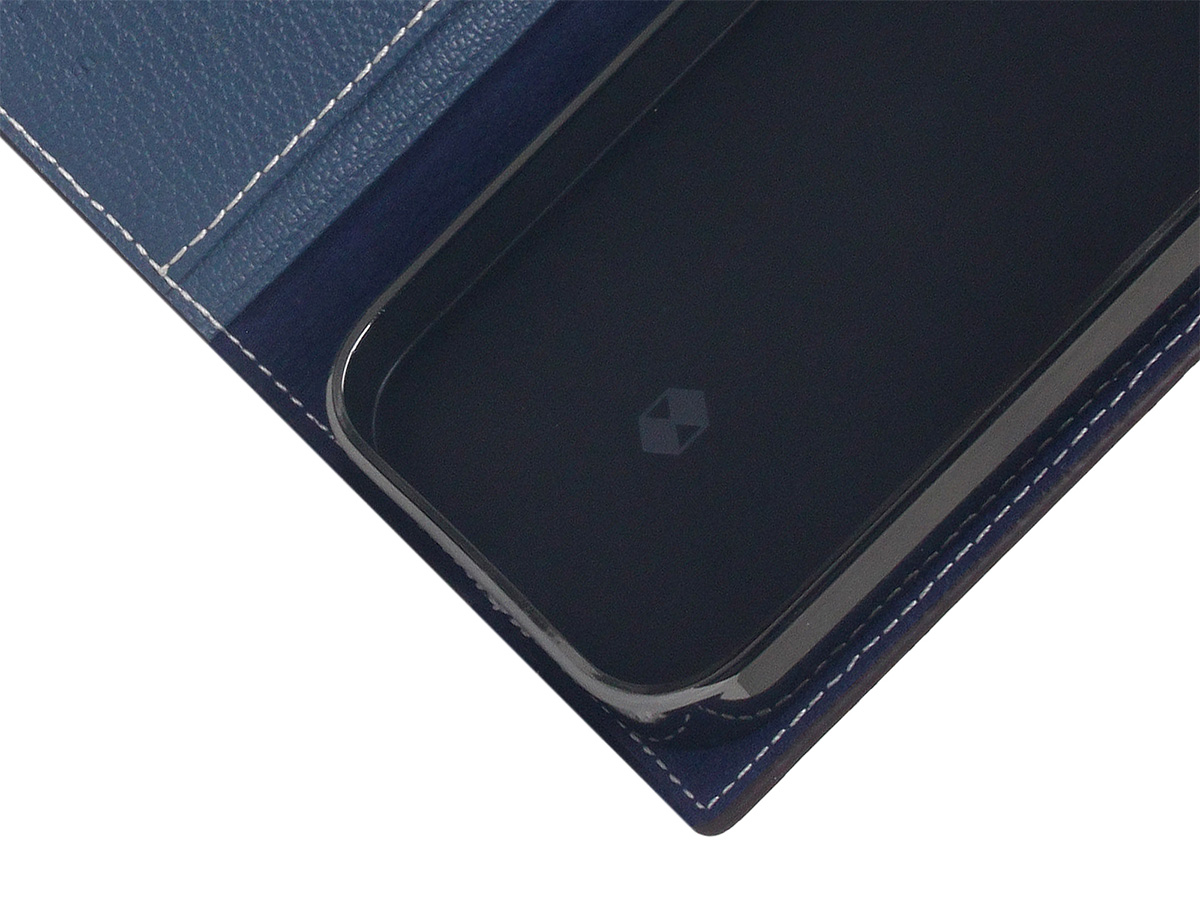 SLG Design D6 Leather Diary Case Blauw - iPhone 14 Pro hoesje Leer