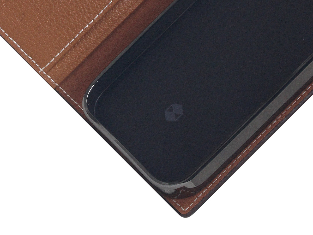 SLG Design D6 Leather Diary Case Bruin - iPhone 14 Pro hoesje Leer