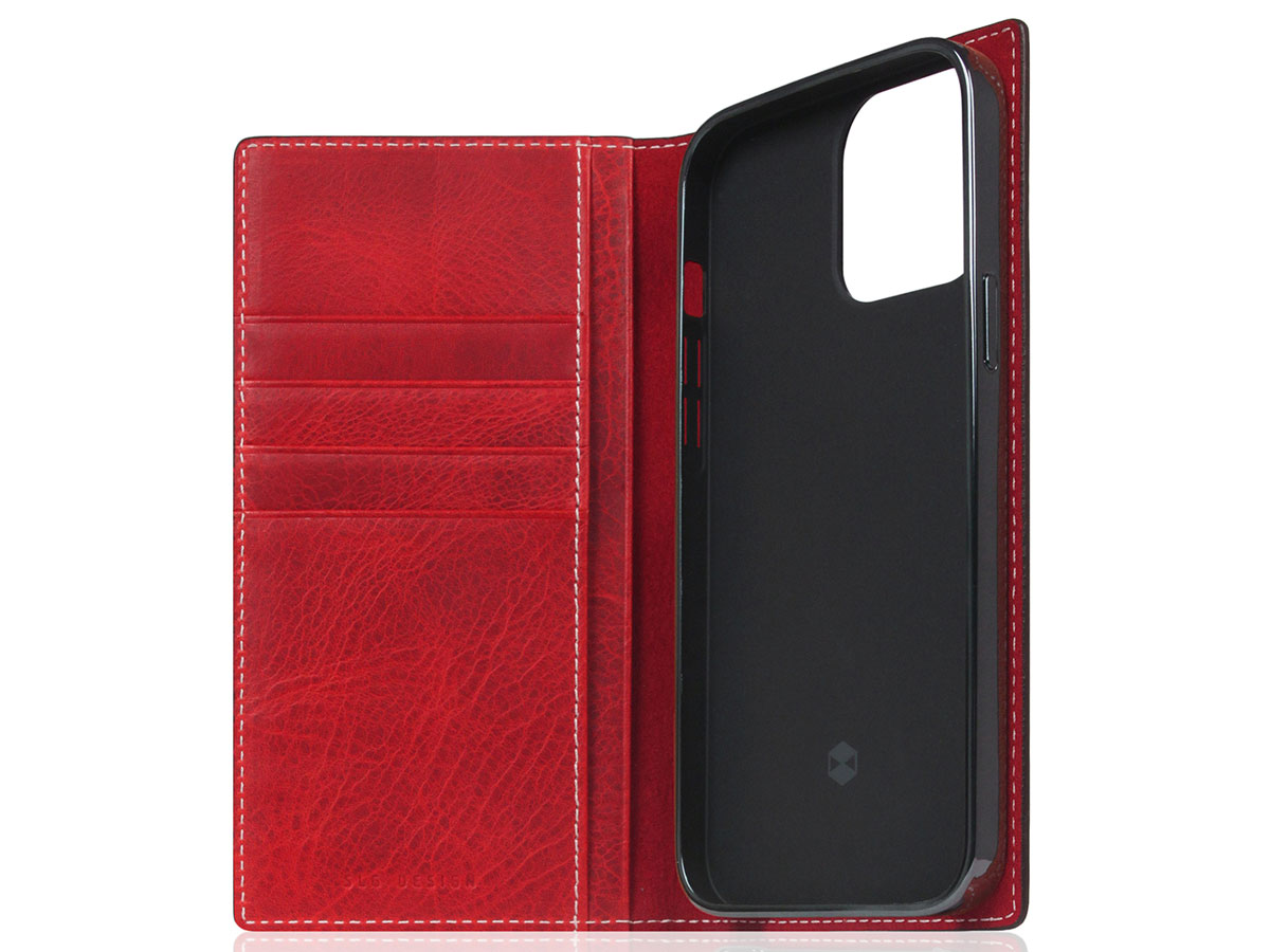 SLG Design D7 Italian Wax Leer Rood - iPhone 14 Pro hoesje