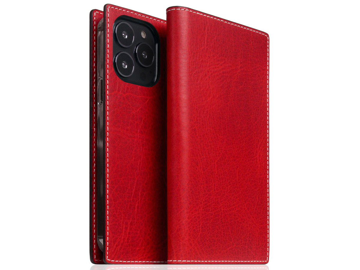 SLG Design D7 Italian Wax Leer Rood - iPhone 14 Pro hoesje