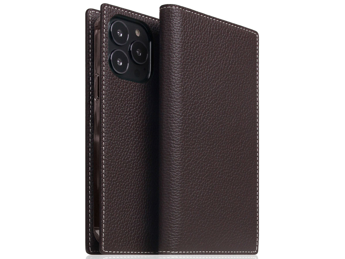 SLG Design D8 Folio Leer Brown Cream - iPhone 14 Pro hoesje