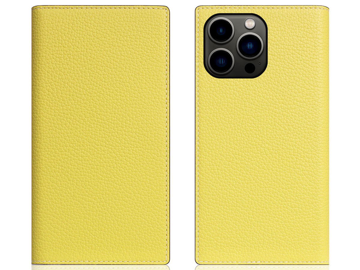 SLG Design D8 Folio Leer Lemon - iPhone 14 Pro hoesje