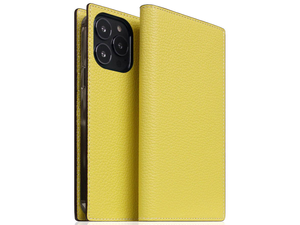 SLG Design D8 Folio Leer Lemon - iPhone 14 Pro hoesje