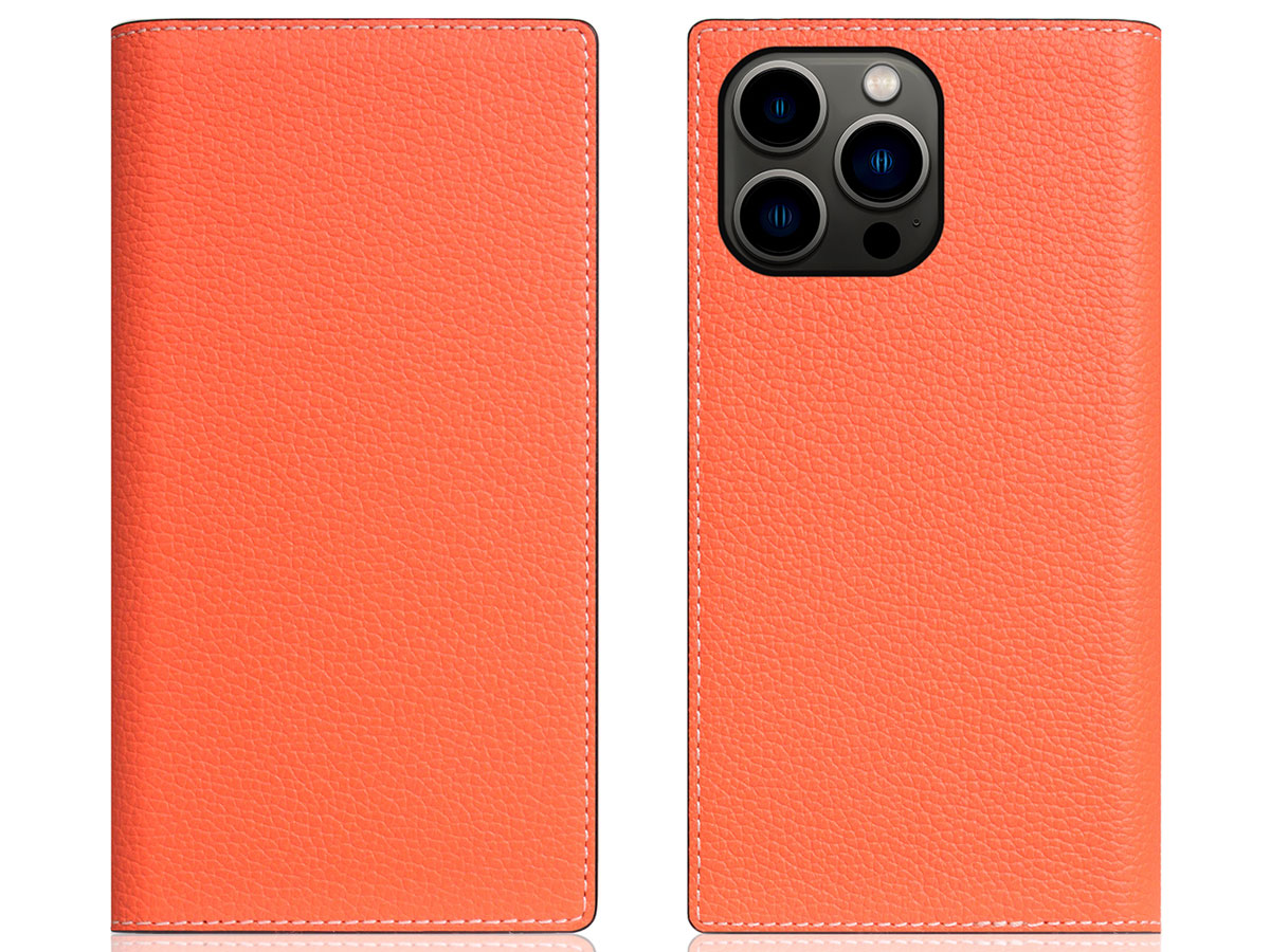 SLG Design D8 Folio Leer Coral - iPhone 14 Pro hoesje
