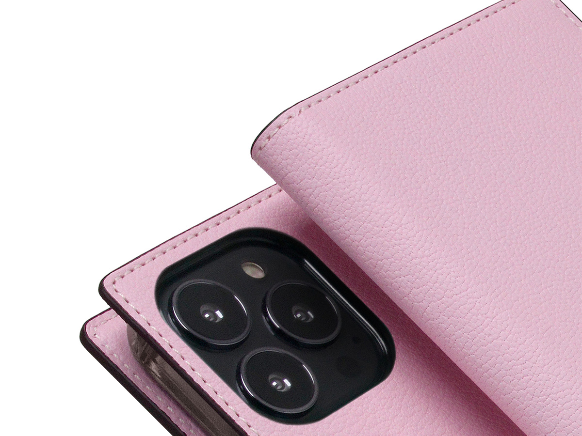 SLG Design D9 Chevere Chagrin Leer Roze - iPhone 14 Pro hoesje