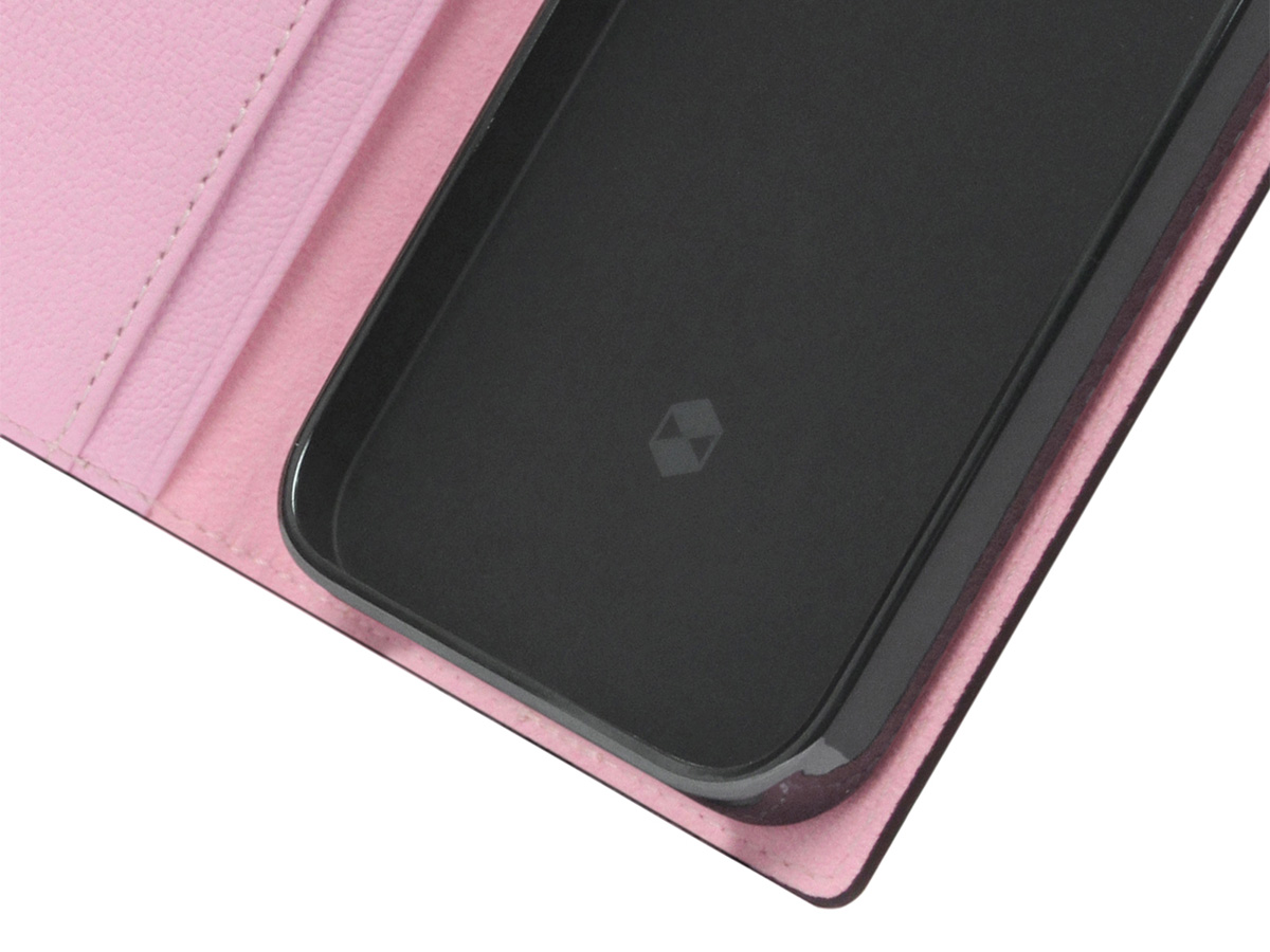 SLG Design D9 Chevere Chagrin Leer Roze - iPhone 14 Pro hoesje