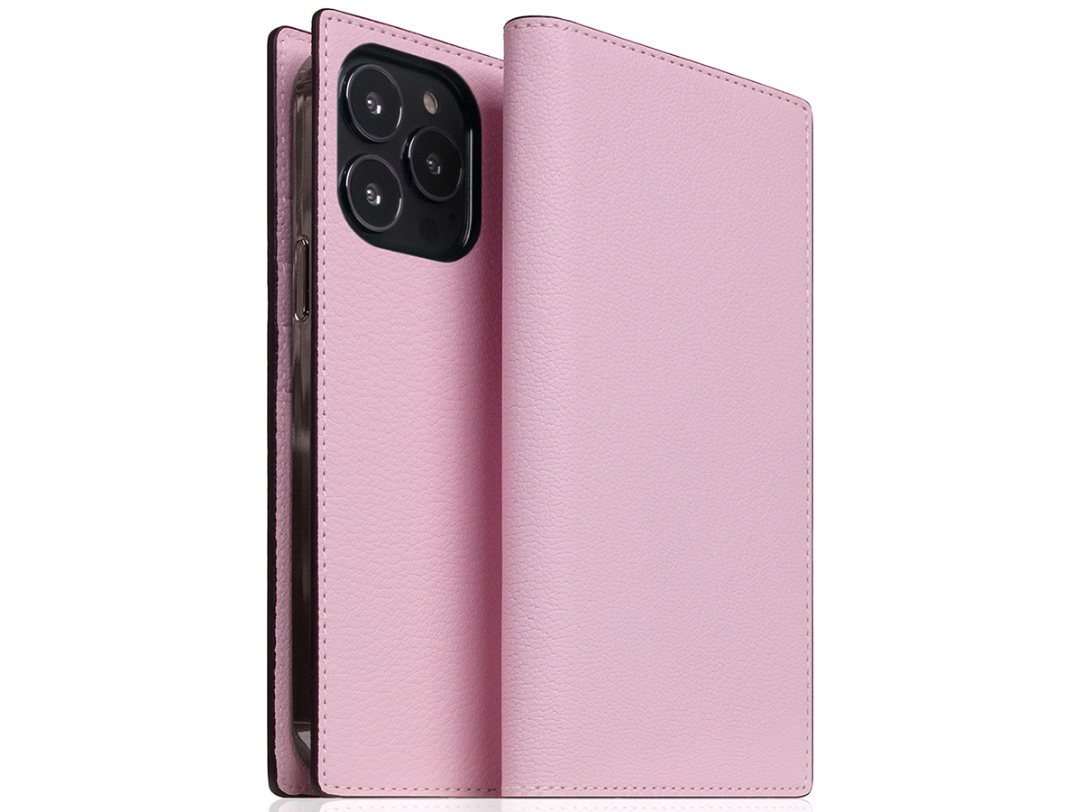 SLG Design D9 Chevere Chagrin Leer Roze - iPhone 14 Pro hoesje