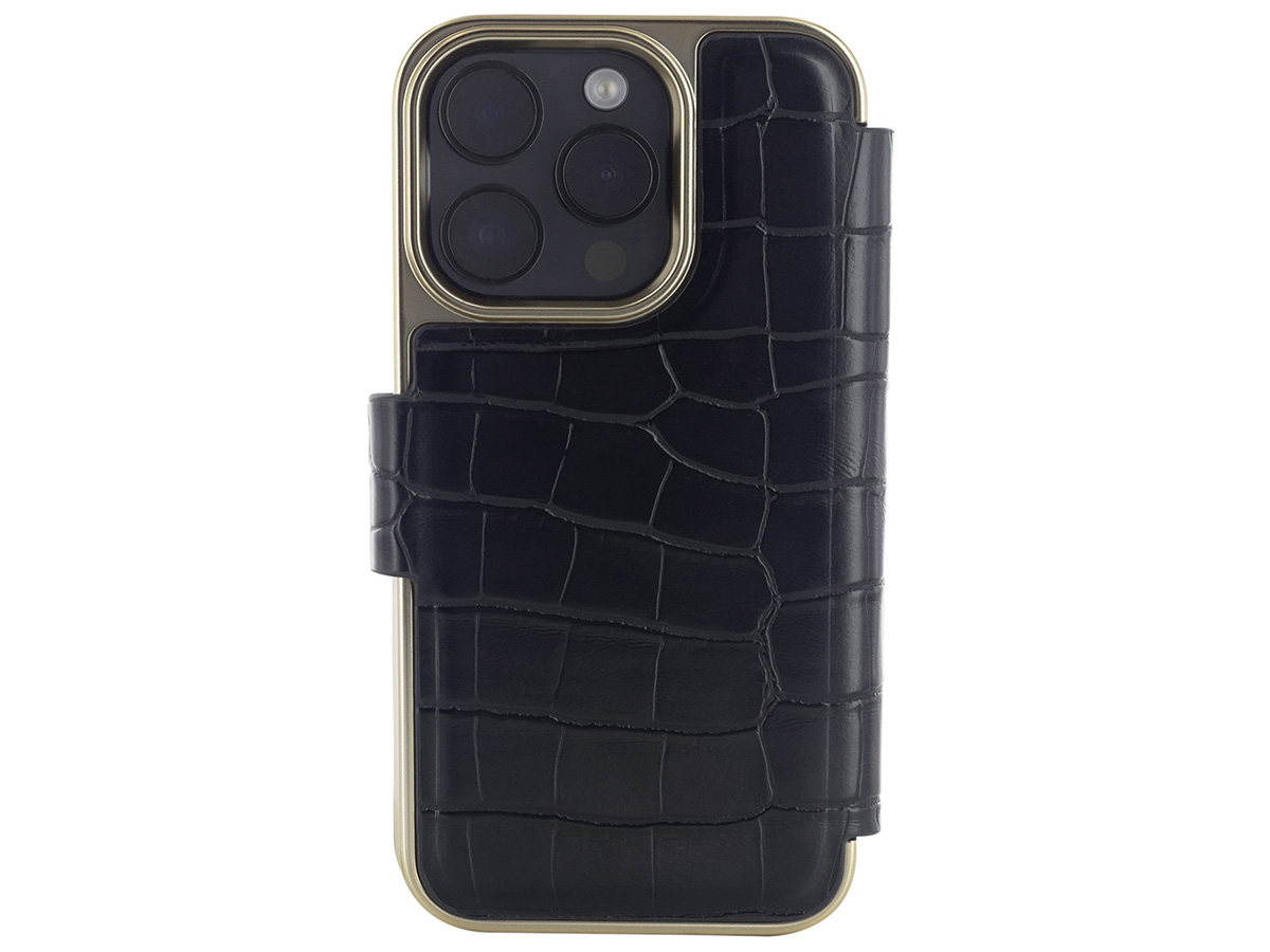 Ted Baker Black Croco Folio Case - iPhone 14 Pro Hoesje