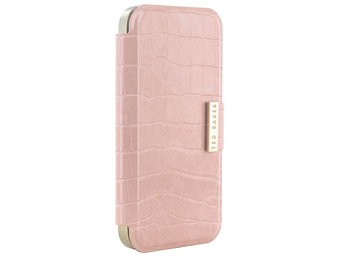 Ted Baker Pink Croco Folio Case - iPhone 14 Pro Hoesje