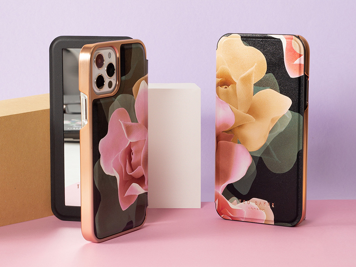 Ted Baker Porcelain Rose Mirror Folio Case - iPhone 14 Pro hoesje