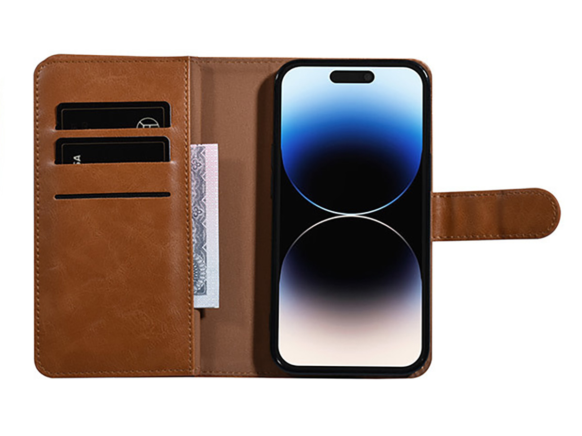 Uniq True Wallet XXL Case Cognac - iPhone 14 Pro hoesje