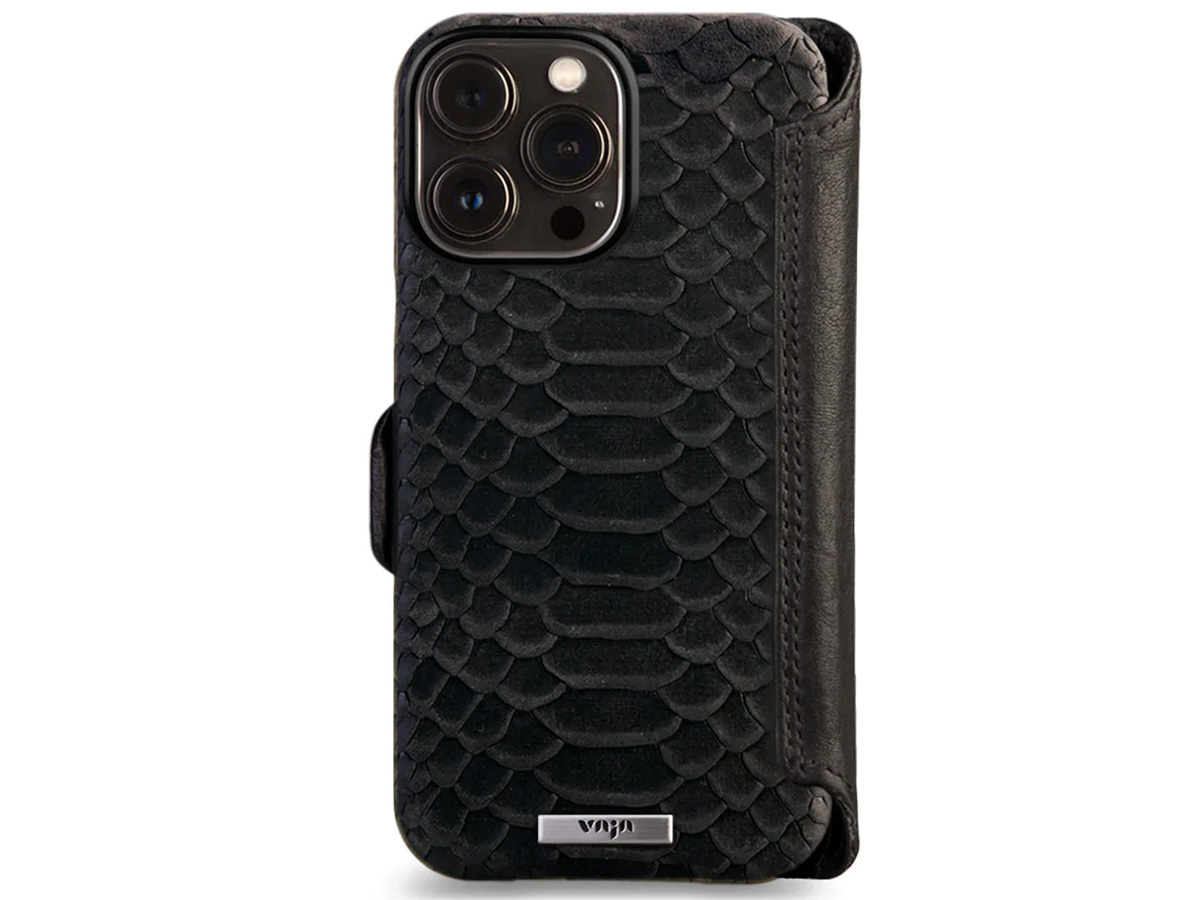 Vaja Kobra Wallet Leather Case MagSafe Zwart - iPhone 14 Pro Hoesje Leer