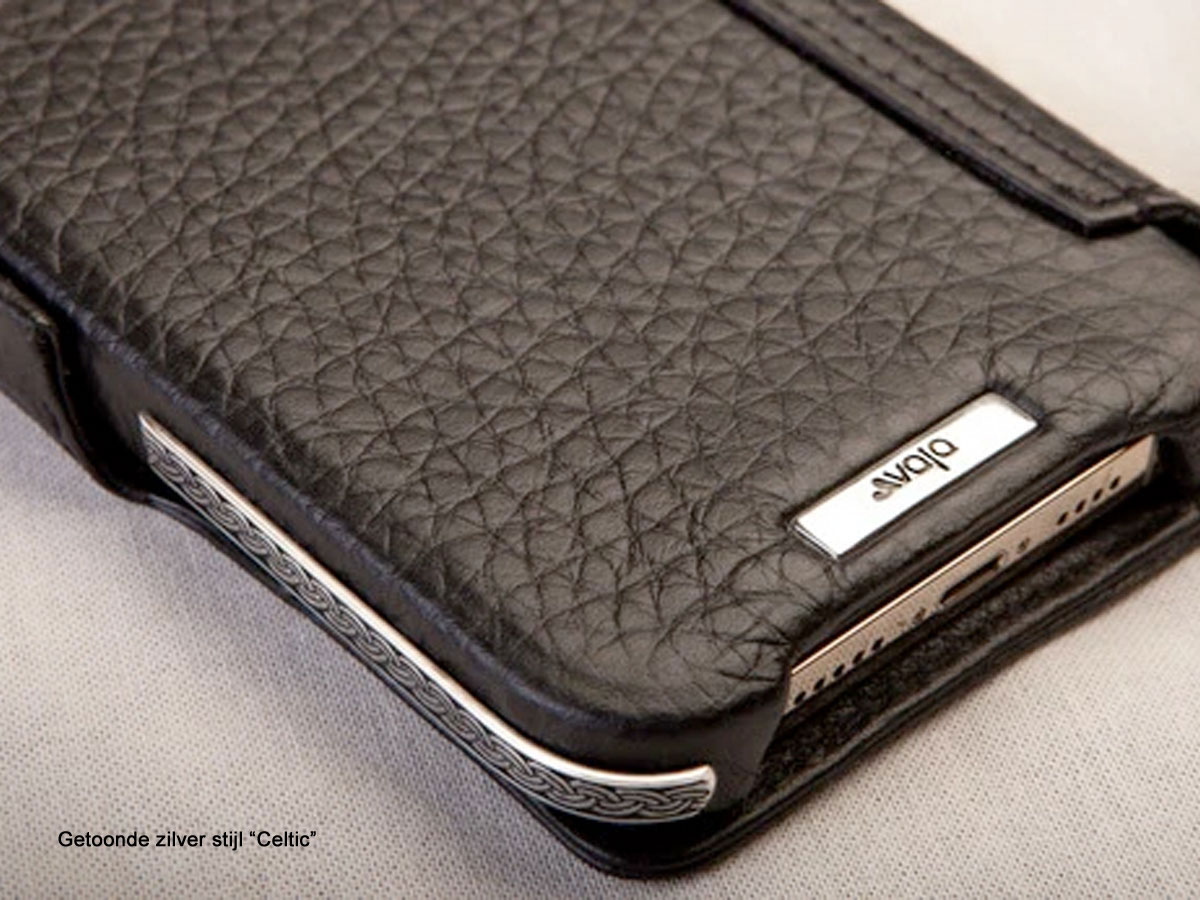 Vaja Silver MagSafe Wallet Celtic - Leren iPhone 14 Pro Hoesje met Zilver