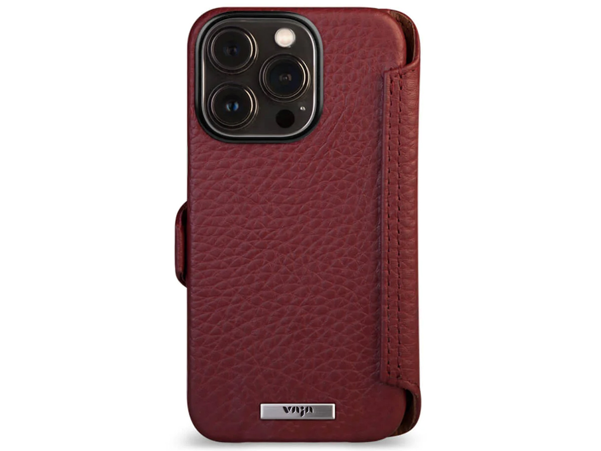 Vaja Wallet Leather Case MagSafe Rood - iPhone 14 Pro Hoesje Leer