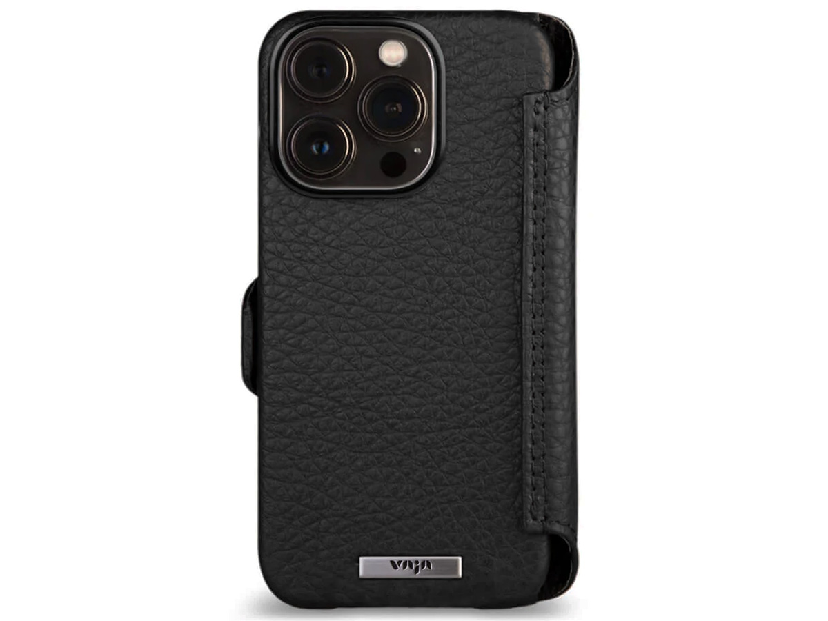Vaja Wallet Leather Case MagSafe Zwart - iPhone 14 Pro Hoesje Leer
