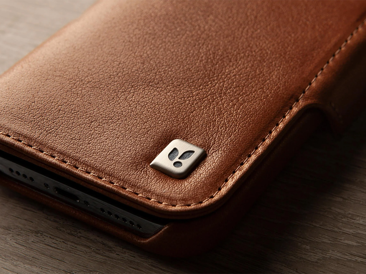 Vaja Wallet Leather Case MagSafe Cognac - iPhone 14 Pro Hoesje Leer