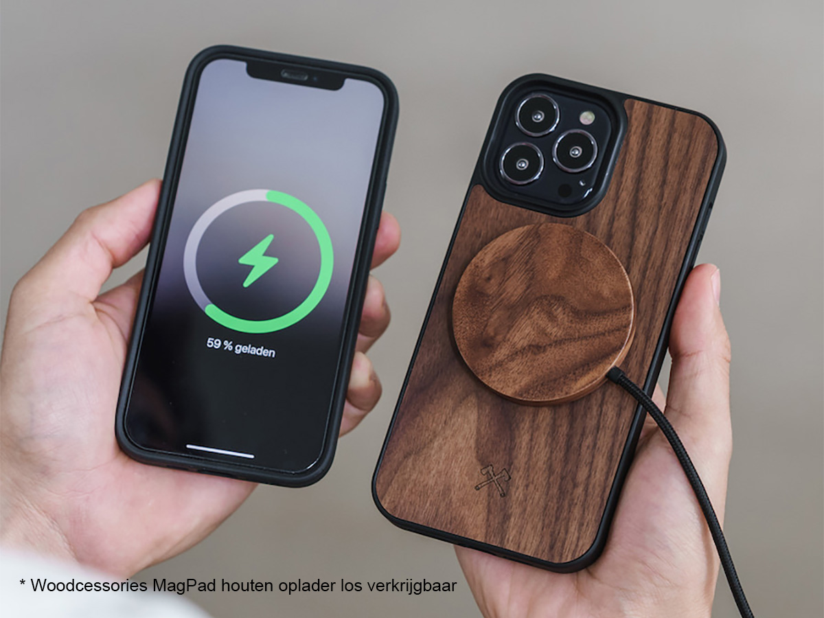 Woodcessories MagSafe Case Walnut - iPhone 14 Pro hoesje van Hout