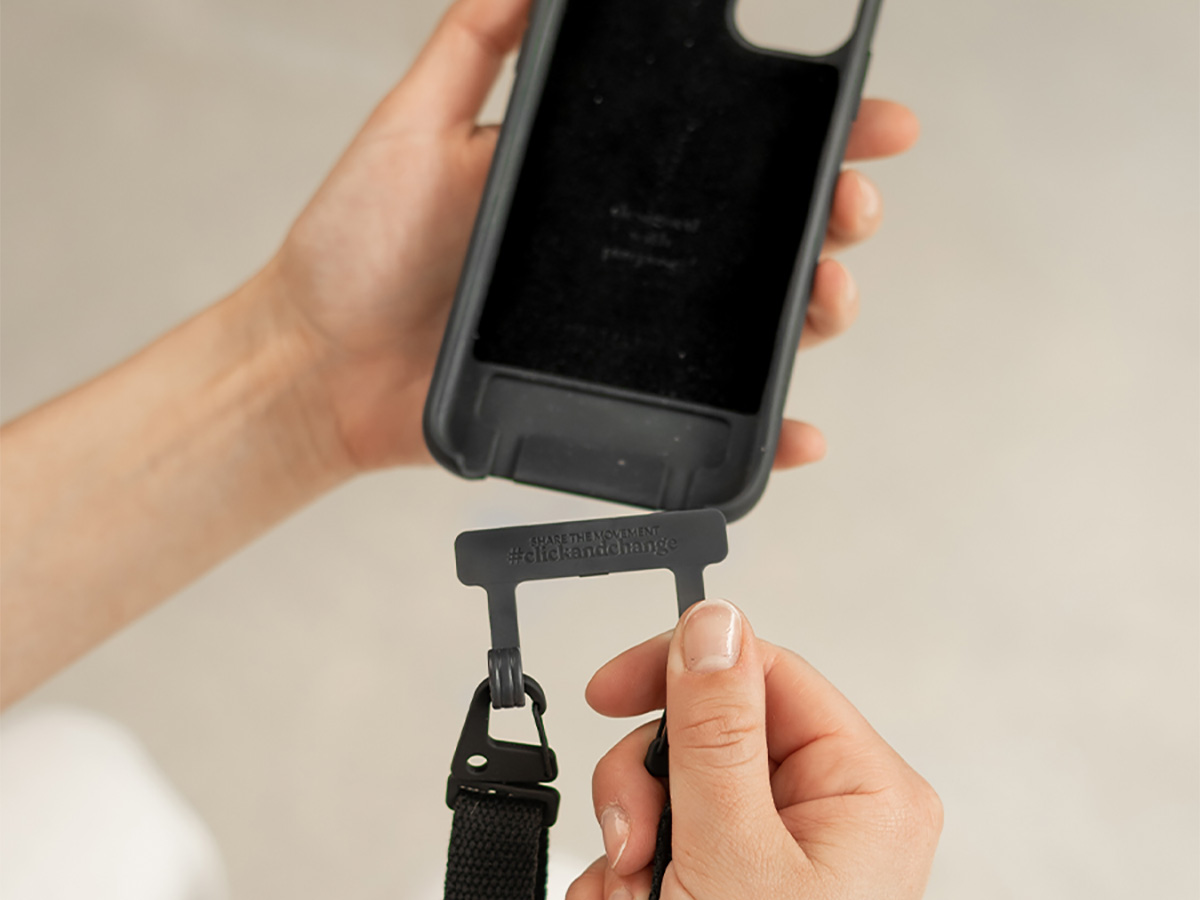 Woodcessories Change Case Strap Zwart - Eco iPhone 14 Pro hoesje